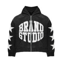 Conjunto Deportivo de Invierno Estilo Urbano con Lavado Ácido, Sudadera con Capucha y Pantalones Deportivos Acampanados con Bordado de Parches Desgastados.