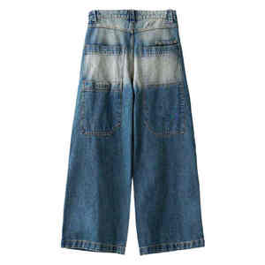 Pantalones Vaqueros de Mezclilla Rectos de Estilo Retro Hip Hop Y2K para Hombre, Personalizados OEM, de Algodón y Elastano, con Estampado de Patchwork, Estilo Urbano, Vintage, de Cintura Media - Product Image 3