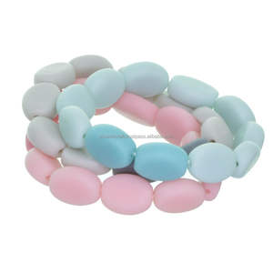 Pulsera de cuentas de tubo de resina con patrón de diamante de alta calidad, brazaletes de perlas religiosas de moda, patrón de bola de moda, precios razonables - Product Image 4