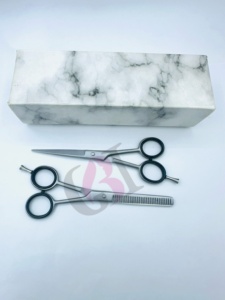 Tijeras de Peluquería y Entresacado para Diestros de Alta Calidad, Totalmente Plateadas, con Mango Largo de Acero Inoxidable, Instrumentos de Belleza con Logotipo Personalizado - Product Image 5