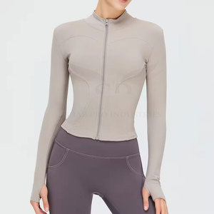 Chaqueta ligera transpirable de secado rápido para correr en el gimnasio para hombres y mujeres Chaqueta deportiva con cremallera completa para la temporada de otoño - Product Image 2
