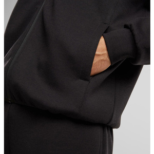 À la mode et classique surdimensionné à manches longues fermeture éclair pull à capuche 100% pull en coton doux avec logo personnalisé et broderie - Product Image 4