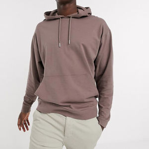 Sweat-shirt à capuche unisexe surdimensionné, sweat-shirt d'hiver, épaules tombantes, manches longues, 100% coton molletonné, teinture unie, logo personnalisé - Product Image 6