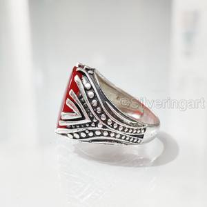 Nouvelle bague pour hommes exclusive pierre précieuse cornaline naturelle bague de naissance toutes les tailles bijoux de noël ottoman bague en argent Sterling 925 - Product Image 5