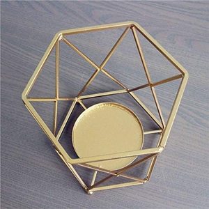 Bougeoir en fer plaqué or personnalisé Bougeoirs en métal de style antique fantaisie Décorations de Noël de mariage à la maison - Product Image 3