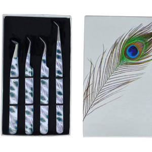 Pinzas de extensión de pestañas de volumen curvo de alto rendimiento personalizadas, herramienta de belleza de acero inoxidable con punta puntiaguda de doble filo - Product Image 6