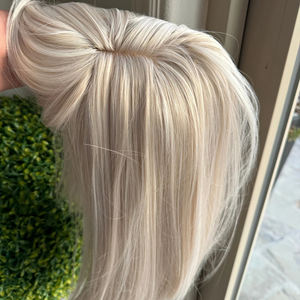 Capelli bianchi capelli biondi con frangia 100% <span class=keywords><strong>Real</strong></span> Remy europeo capelli umani fermaglio per capelli da donna - Product Image 4