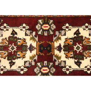 Tapis turc vintage, tapis de 1,6 x 3,3 pieds, tapis en laine rouge à motifs floraux - Product Image 5