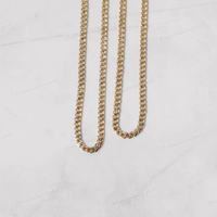 Cadena Cubana Micro de 3mm, Oro Amarillo Sólido de 18k, Collar de Eslabones, Joyería Fina de Moda, Venta al por Mayor, Personalizado, Unisex, Hip Hop, Moissanita