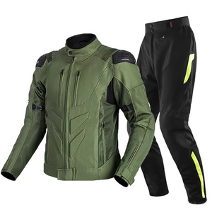 Ensemble veste et pantalon cargo unisexe léger et durable pour moto et course automobile avec bandes réfléchissantes - Product Image 1