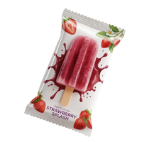 Emballage personnalisé en plastique imprimé pour bâtonnets glacés, sachet scellé au centre, qualité alimentaire, pour crème glacée