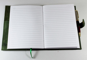 Journal en cuir rechargeable, journal en cuir de buffle vert, journal en cuir fait à la main non ligné, journal de voyage avec pages vierges - Product Image 4