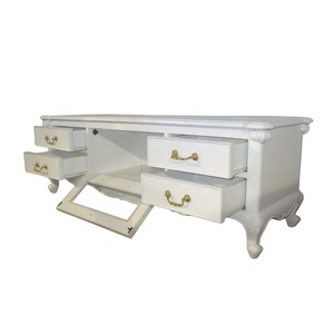 Mueble de TV de Estilo Europeo, Reproducción de Mueble de TV Antiguo, Mueble de TV Pintado de Blanco, Mueble de TV de Madera para Sala de Estar, Muebles para el Hogar - Product Image 5