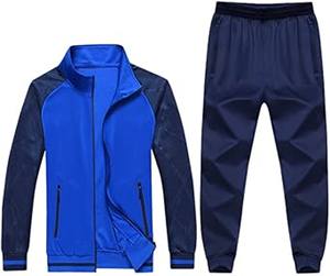 Haute qualité 100% coton personnalisable 2 pièces hommes décontracté pleine fermeture éclair sport Jogging survêtement Options d'hiver poches zippées Logo - Product Image 1