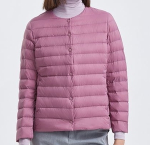 Chaqueta acolchada impermeable ultraligera para mujer, abrigo de invierno cálido acolchado con patrón sólido, Chaqueta corta teñida lisa - Product Image 4