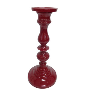 Ensemble décoratif moderne de 2 bougeoirs en aluminium avec revêtement en poudre vert pour décoration de mariage faite à la main en vrac - Product Image 4