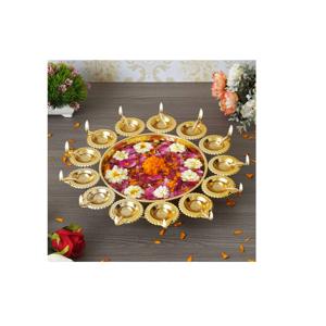 Decorative Modern Luxury Metal Urli with Customizable Design for <b>Living</b> Room Balcony Pooja Setup - Product Image 2