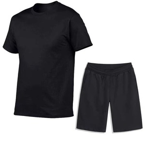 Tenue décontractée de rue d'été pour hommes ensemble de deux pièces en gros avec short imprimé et t-shirts séchage rapide et respirant - Product Image 6