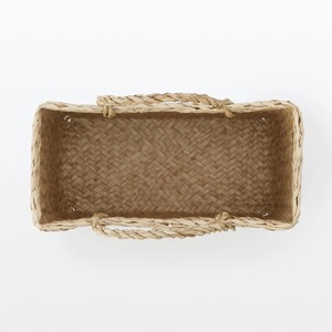 Panier en jonc de mer à chevrons avec poignée, fait main, pour rangement, vente en gros, écologique, fabriqué au Vietnam - Product Image 3