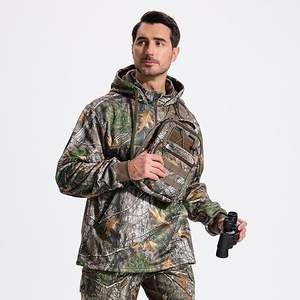 Sweat-shirt à capuche vintage camouflage personnalisé OEM, 65% polyester, 35% coton, impression DTG, véritable camouflage, lourd, tactique, imperméable - Product Image 1