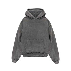 Sudadera con Capucha Extra Grande para Hombre, Color Gris Sólido, Algodón French Terry, Estilo Casual con Bolsillo Frontal, Sudadera Urbana para Hombre - Product Image 4