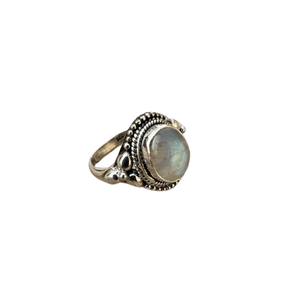 Joyería de anillo clásico para mujer, joyería de estilo bohemio de Plata de Ley 925, piedra lunar, piedra preciosa, anillo hecho a mano, regalo para esposa - Product Image 1