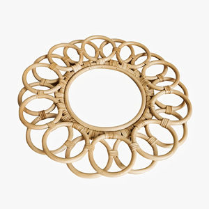 Espejo de pared de ratán ecológico con gancho integrado Diseño elegante Perfecto para la decoración del hogar - Product Image 6