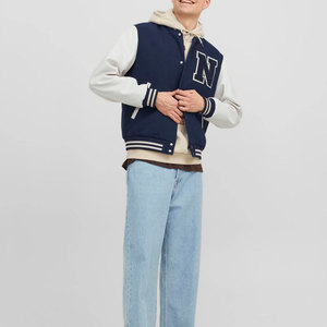 แจ็กเก็ตเบสบอลไซส์ XL อบอุ่นสำหรับผู้ชายผ้าแคนวาสคอตั้งสไตล์สตรีทพร้อมตัวอักษรแฟชั่นใหม่ฤดูหนาว - Product Image 3