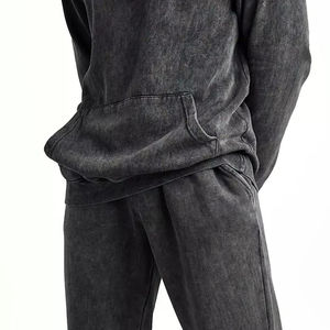 Nouveauté : Ensemble de survêtement pour homme, coupe oversize, effet délavé à l'acide, molleton épais en coton, pantalon de survêtement imprimé pour l'hiver, survêtements OEM - Product Image 6