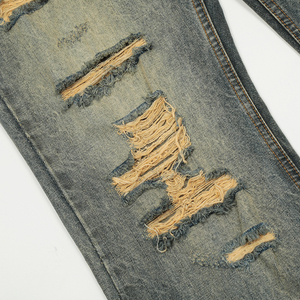 กางเกงยีนส์ผู้ชายซักได้ตามต้องการกางเกงผ้าเดนิมเอวกลางเอวสไตล์ฮิปฮอปวินเทจพิมพ์ลาย Y2K - Product Image 4
