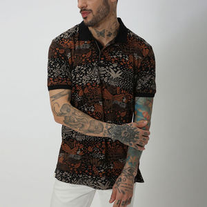 Polo décontracté à la mode pour hommes, broderie imprimée par sublimation, chemises décontractées respirantes multicolores - Product Image 1