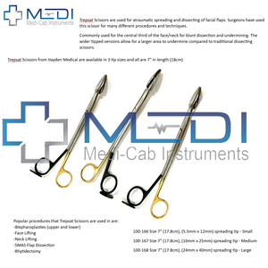 Inserto de tijeras de disector de solapa facial Trepsat con puntas de súper corte especuladas Instrumentos de cirugía plástica - Product Image 4