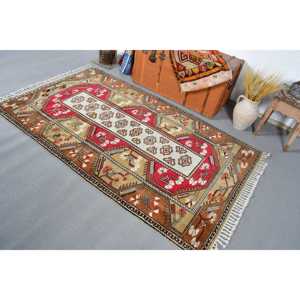 พรมตุรกีวินเทจ ขนาด 4.1x6.8 ฟุต (125x207 ซม.) ลายจุดสีแดง - Product Image 3