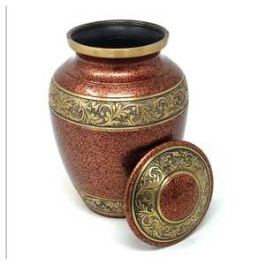 Fabriqué en Inde Urne de crémation en aluminium pour adultes pour cendres humaines Artisanat funéraire de haute qualité - Product Image 3