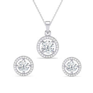 Conjunto de Anillo Solitario de Platino con Diamantes y Halo de Plata, Joyería Moderna con Diseño de Estrella para Bodas, Fiestas, Aniversarios, Idea de Regalo de Compromiso - Product Image 5