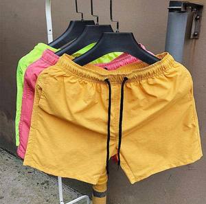 RTS Hommes High Street Style Summer Swim Shorts Loose Fit Respirant Beachwear Pattern Solid Color Custom Logo Wholesale Trunk - Product Image 4