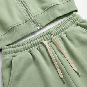 Ensemble de survêtement élégant pour femmes, poids lourd, logo personnalisé, deux pièces, survêtement surdimensionné, prix de gros, tenue de sport tendance - Product Image 5