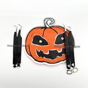 Nouvelles pinces à extensions de cils en acier inoxydable avec revêtement en poudre noire, styles variés, breloques personnalisables, outils de beauté - Product Image 4