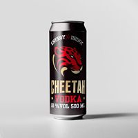 Bebida Energética Cheetah Vodka 500ml Personalizable con Etiqueta Privada Proteína OEM ODM