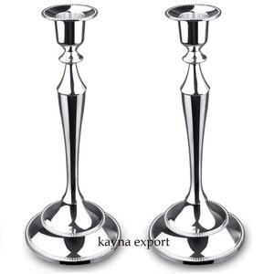 Soporte de vela de metal de diseño moderno pulido nueva llegada 2023 soporte de vela plateado de metal para mesa y decoración de uso de iluminación - Product Image 6