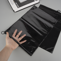 Sacs à fermeture éclair en PVC transparent noir pour emballage de vêtements | Pochettes à fermeture éclair biodégradables imprimées sur mesure avec logo