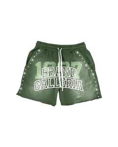 Pantalones cortos de algodón para hombre, ropa informal personalizada con cordón estampado, vintage, lavado, corto, con diamantes de imitación, bolsillo lateral corto - Product Image 2