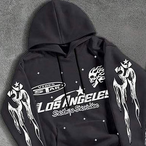 Conjunto Deportivo de 2 Piezas para Hombre, Invierno, Estampado, META WEAR, Transpirable, Forrado, Personalizable, Sudadera con Capucha 100% Algodón y Pantalones Deportivos Acampanados - Product Image 4