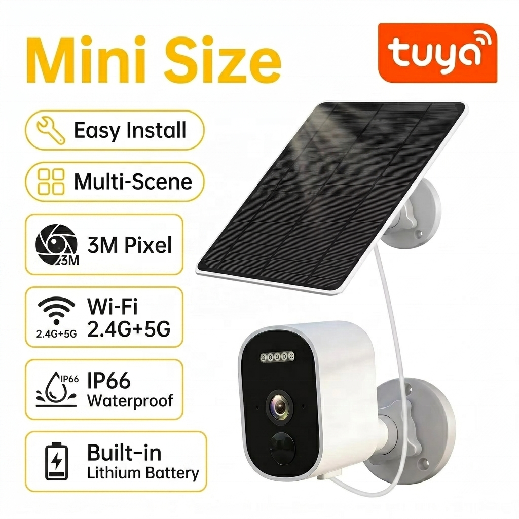 Portable Solar Panel Battery Powered Indoor Mini Outdoor Security Small Wifi Cameras with Solar Panel · image 1