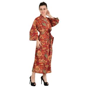 Pur Coton <b>Robe</b> Kimono Indien Handblock Jaipur Luxe Floral Imprim t-Printemps <b>Robe</b> Indienne Boho Pour Plage Et Casual Dresses - Product Image 2