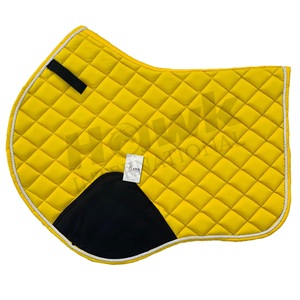 Almohadilla de sillín de caballo de salto inglés acolchado amarillo de gran venta, almohadilla de carreras ecuestre deportiva con relleno de poliéster, respetuoso con el medio ambiente, duradero - Product Image 1