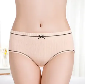 Odm Threaded Bragas Deportes Fitness Transpirable Hipster Bikini Cut Cheeky Mujer Tanga Algodón Mujer Ropa interior - Product Image 2