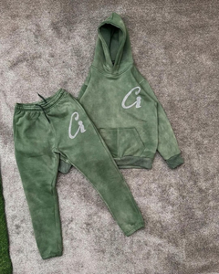 Ensemble XXL de qualité supérieure, 100% coton, imprimé délavé à l'acide, respirant, séchage rapide, lourd, écologique, tendance, durable - Product Image 1