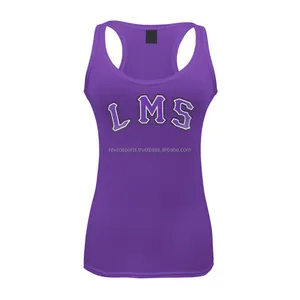 Nouvel arrivage de débardeurs violets pour femmes à la mode pour filles débardeurs de fitness à manches courtes vêtements de course à pied vente en gros pour filles