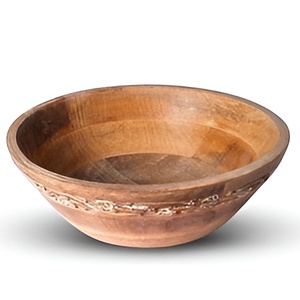 Cuencos de madera de alta calidad, cuencos tallados, respetuosos con el medio ambiente, hechos a mano con esmalte colorido en el interior para ensaladas y servir 2024 - Product Image 6